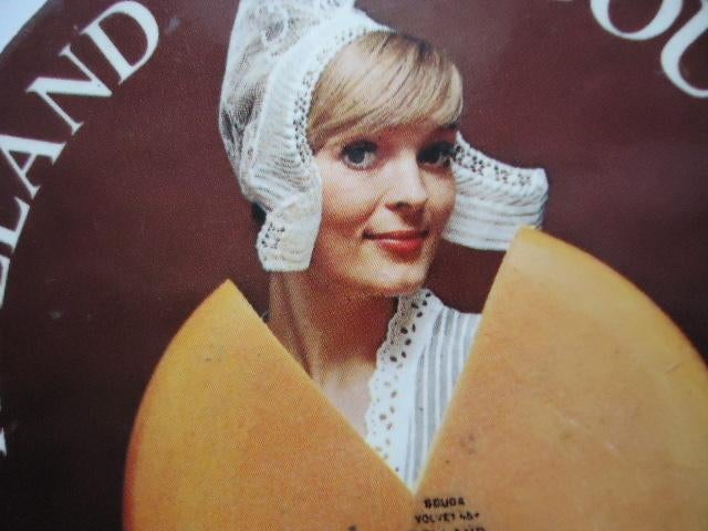 sticker oud Kaasmeisje Holland Gouda kaas meisje retro, Verzenden, Zo goed als nieuw, Bedrijf of Vereniging