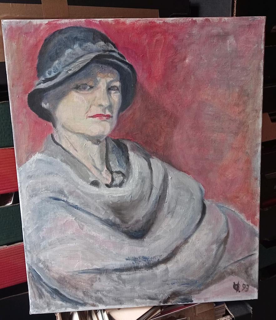 Valerie Overdijk 1993 olieverf portret op doek, Ophalen of Verzenden