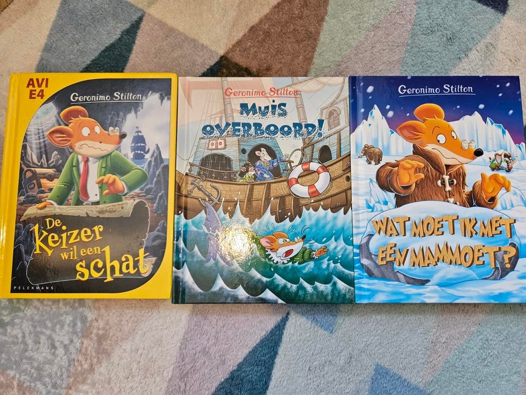 Geronimo Stilton boeken - 3-delige set, Boeken, Ophalen of Verzenden, Zo goed als nieuw, Geronimo Stilton, Fictie algemeen