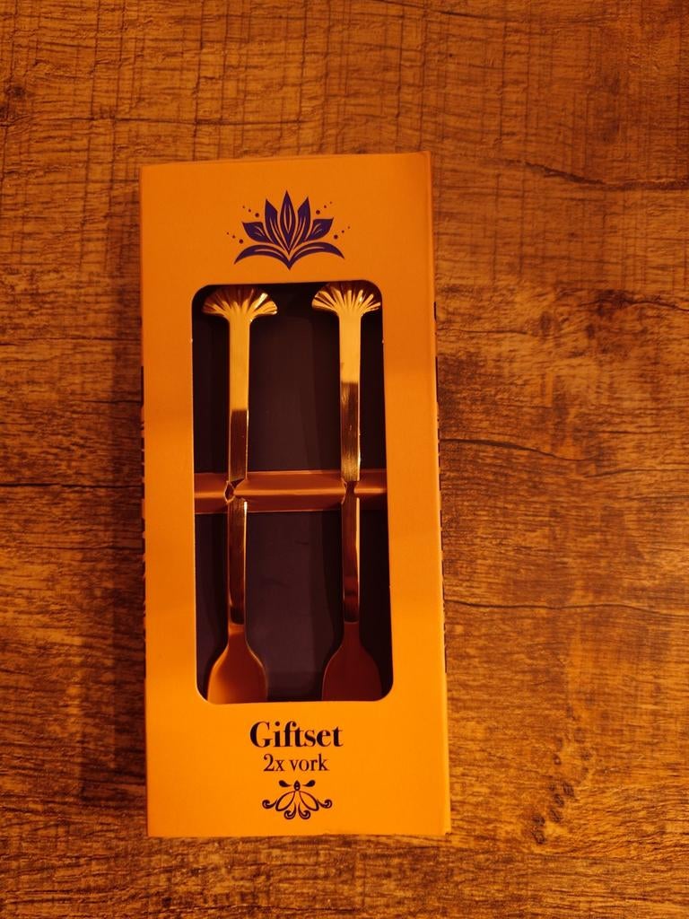 Twee goudkleurige vorkjes., Ophalen of Verzenden
