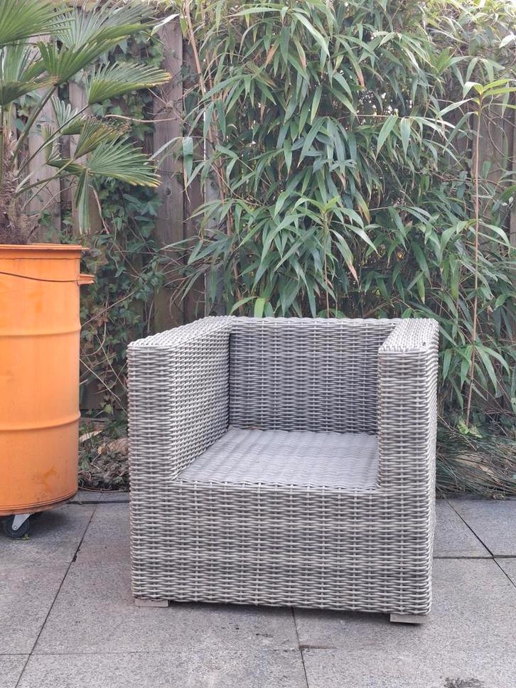 Comfortabele Brondol Tuinstoel - Grijs, Tuin en Terras, Tuinsets en Loungesets, Gebruikt, Tuinset, Wicker, Stoel, Ophalen