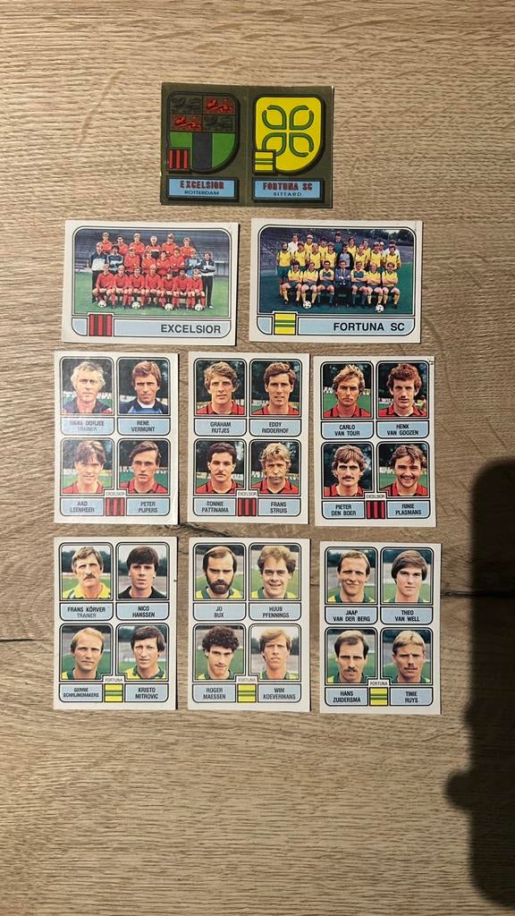 Panini Voetbal 82 plaatjes Excelsior & Fortuna SC set, Verzenden, Zo goed als nieuw, Meerdere plaatjes