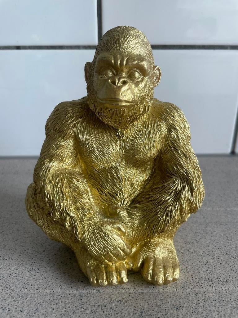 Prachtige gouden gorilla aap goud, Ophalen of Verzenden, Zo goed als nieuw, Dier