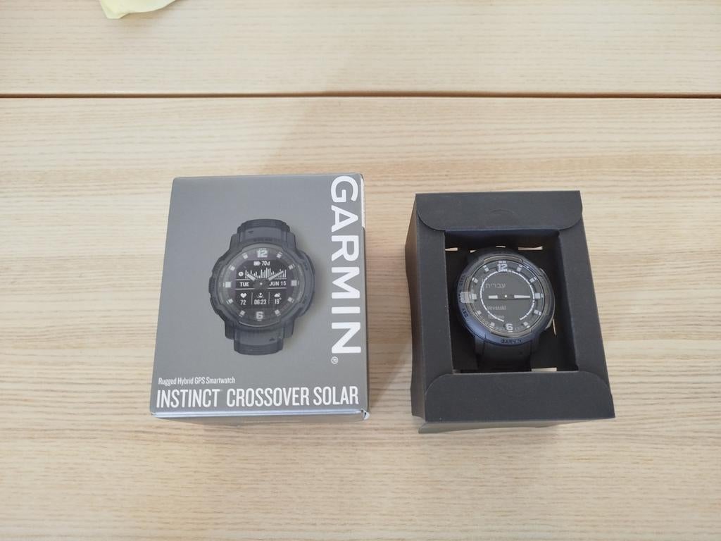 Nieuw - Garmin Instinct Crossover Solar Smartwatch, Sieraden, Tassen en Uiterlijk, Sporthorloges, Zwart, Garmin, Ophalen of Verzenden
