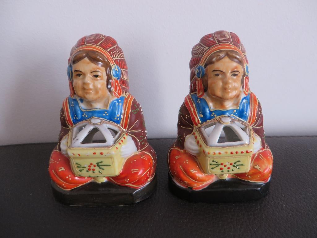 Japans Satsuma porselein wierook branders, vorm indiaan, Antiek en Kunst, Ophalen of Verzenden