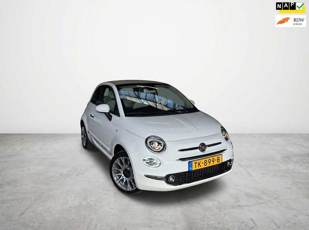 Fiat 500 C 0.9 TwinAir Turbo Lounge|CRUISE|NAVI|LEDER|CABRIO, Gebruikt, Cabriolet, Leder en Stof, Wit