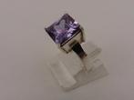 Zilveren damesring met zirkonia                         Z233, ., Paars, Ophalen of Verzenden, Dame