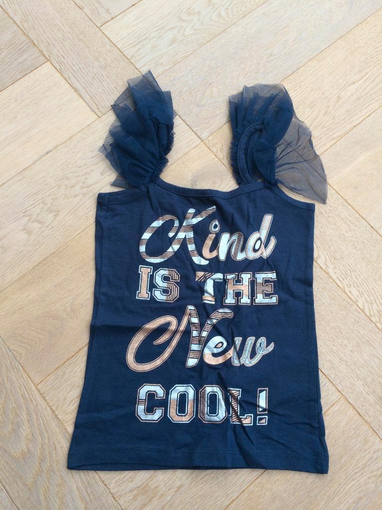 nieuwe donkerblauwe top opdruk tule Lemon Beret 116/122, Kinderen en Baby's, Kinderkleding | Maat 116, Meisje, Lemon Beret, Nieuw