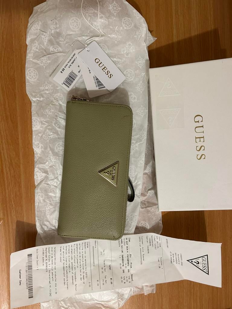 Guess portemonnee olijfgroen, Ophalen of Verzenden, Zo goed als nieuw, Groen, Guess