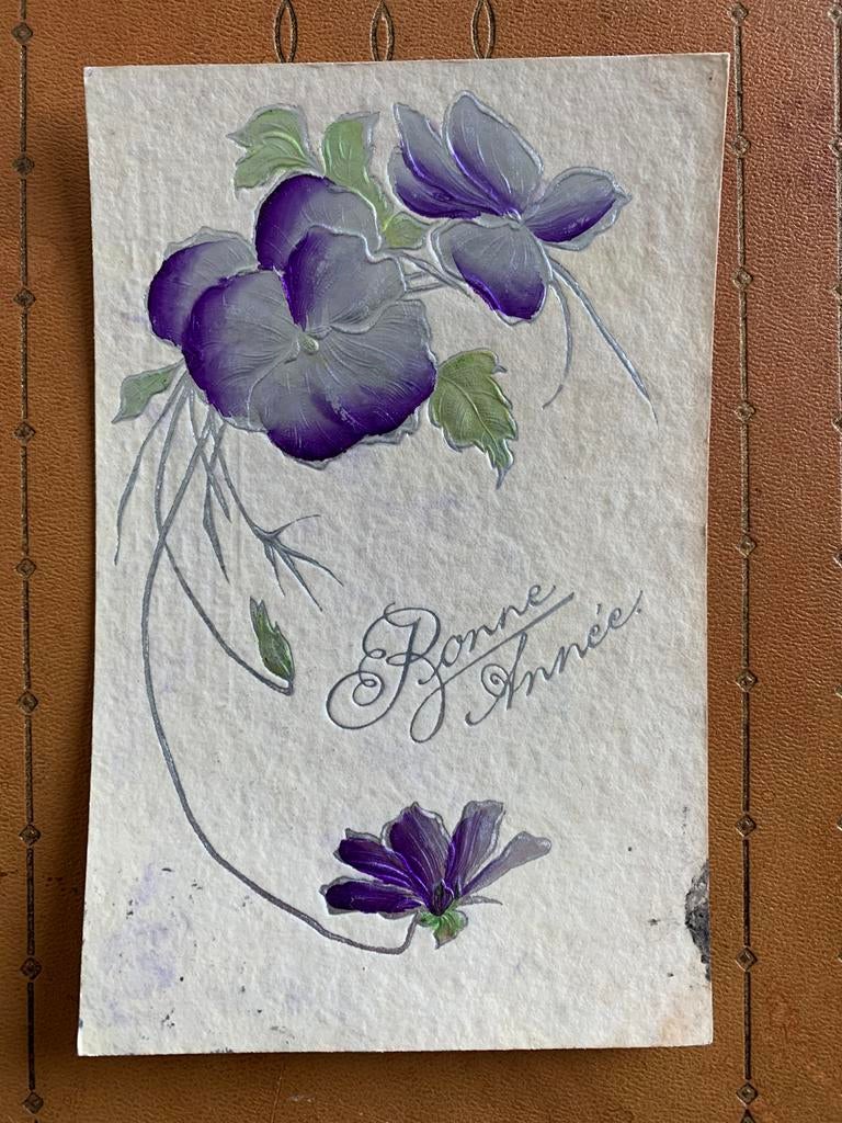 31-12-1907 Bonne Année - viooltjes, Verzamelen, Ansichtkaarten | Themakaarten, Ophalen of Verzenden, Voor 1920, Gelopen, Feest(dag)