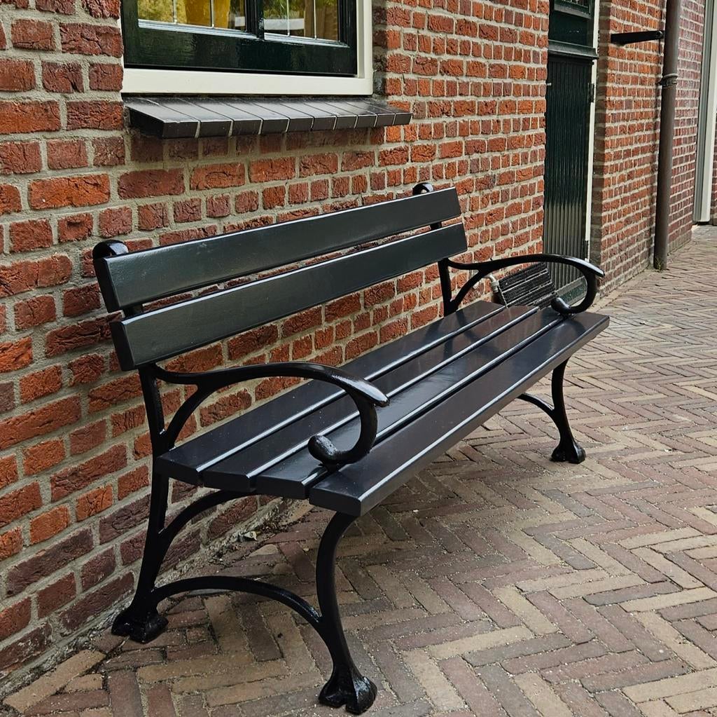 Tuinbank Parkbank met Antieke Gietijzeren Poten Leuningen, Antiek en Kunst, Ophalen of Verzenden