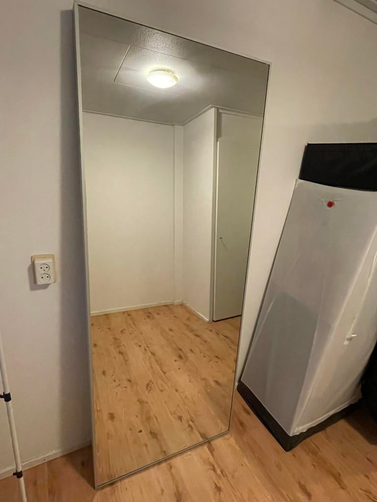 IKEA HOVET Spiegel, aluminium, 78x196 cm, Huis en Inrichting, Ophalen, Gebruikt, 75 tot 100 cm, 150 tot 200 cm