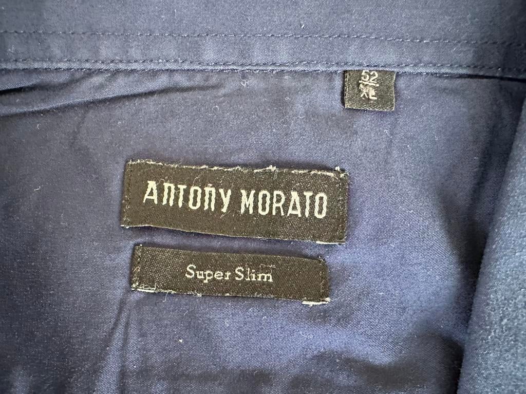 Exclusief kostuumhemd Antony Morato in perfecte staat, Kleding | Heren, Overhemden, Ophalen of Verzenden, Zo goed als nieuw, Blauw