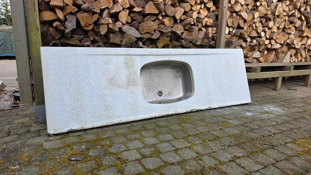 Granieten keukenblad, Huis en Inrichting, Keuken | Keukenelementen, Ophalen of Verzenden, 50 tot 75 cm, 200 cm of meer, Minder dan 100 cm