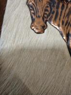 Schilderij zebra in rood koper met echte haren, Ophalen of Verzenden