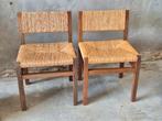 2 eetkamerstoelen vintage jaren 60 70, Huis en Inrichting, Stoelen, Ophalen, Riet of Rotan, Gebruikt, Twee