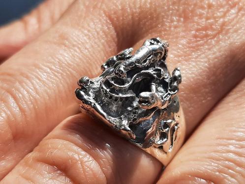 Vanoli 925 zilveren ring Ganesh Ganesha maat 17,75 18,5, Sieraden, Tassen en Uiterlijk, Ringen, Nieuw, Dame, 17 tot 18, Zilver
