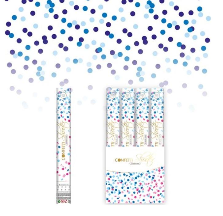Actiepack : 3 Confetti Kanon Gender Reveal Blauw, Hobby en Vrije tijd, Feestartikelen, Nieuw, Feestartikel, Geboorte of Huwelijk