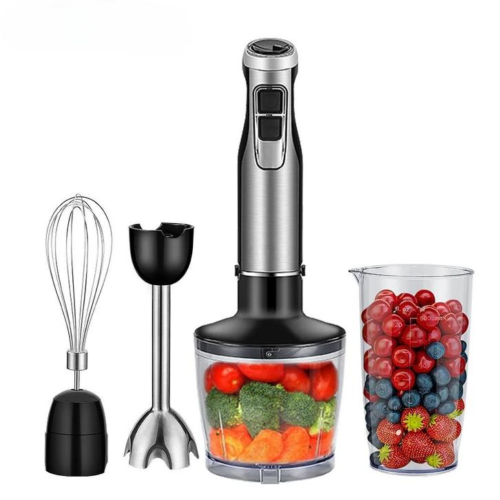 Staafmixer 4-in-1 - 1200W met hand blender, Witgoed en Apparatuur, Keukenmixers, Nieuw, 1 tot 2 liter, 3 snelheden of meer, Vaatwasserbestendig