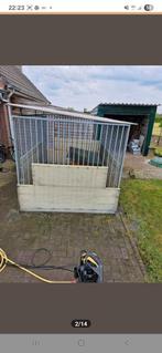 Gegalvaniseerde hondenkennel met nachthok., Dieren en Toebehoren, Hondenhokken, Ophalen of Verzenden, Zo goed als nieuw, 110 cm of meer