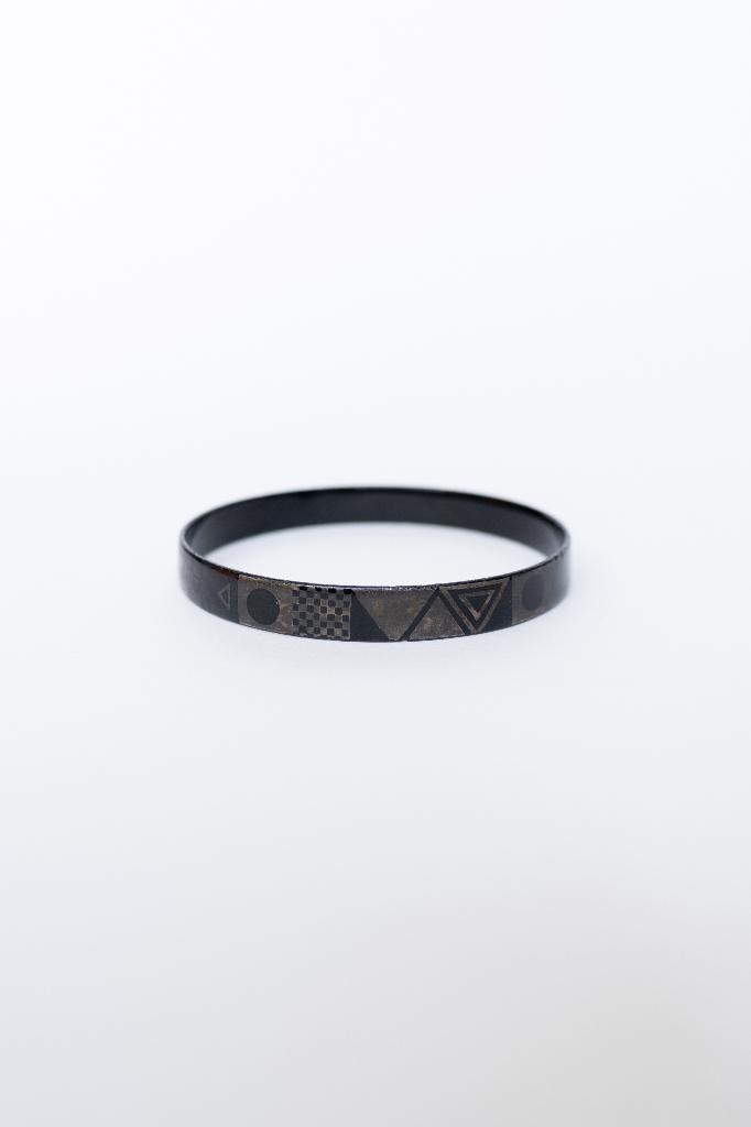 Vintage Michaela Frey Armband Jaren 80, Sieraden, Tassen en Uiterlijk, Armbanden, Gebruikt, Overige materialen, Zwart, Ophalen of Verzenden