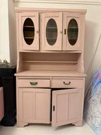 Franse vitrinekast / brocante kast, Huis en Inrichting, Kasten | Buffetkasten, Ophalen, 50 tot 100 cm, Zo goed als nieuw, 150 tot 200 cm