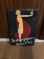 Schweppes Reclamebord Blik - Vintage Look, Ophalen of Verzenden, Gebruikt, Reclamebord