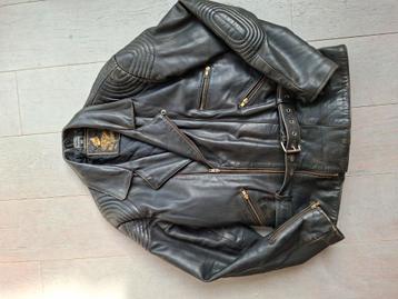 Motorjack. Retrolook .Lederen. Maat 56 diep bruin. beschikbaar voor biedingen