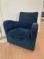 Alcantara fauteuil, donkerblauw, Ophalen, Zo goed als nieuw, 75 tot 100 cm, 50 tot 75 cm