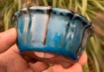 Bonsai schaal blauw geglazuurd gemerkt aardewerk 9,2x4,1, Rond, Nieuw, Ophalen of Verzenden, Minder dan 25 cm