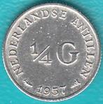 Nederlandse Antillen 1/4 gulden (25 c) 1957 Juliana zilver, Postzegels en Munten, Munten | Nederland, Zilver, Koningin Juliana