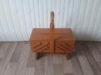 Vintage houten naaikist naaibox naaidoos, Ophalen, Gebruikt