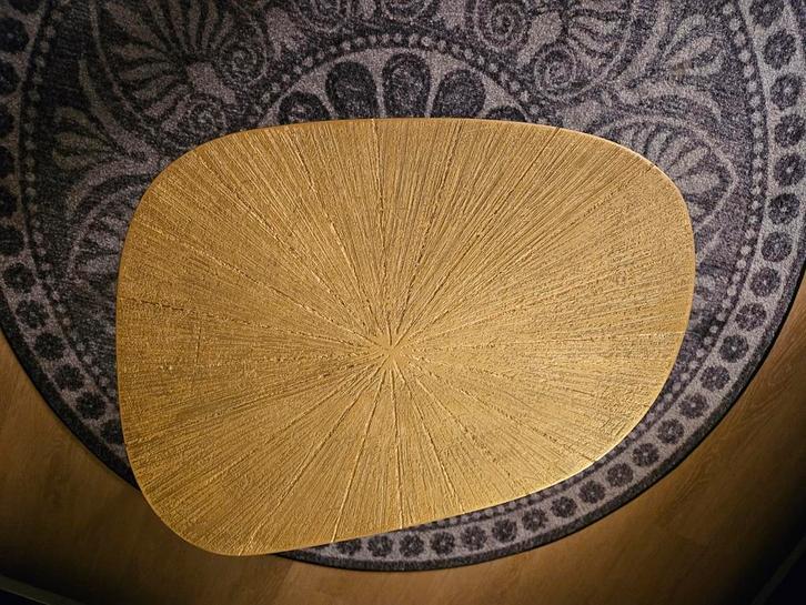 Bijzettafel goudzwart blad - grootste van nieuwe set!, Huis en Inrichting, Tafels | Bijzettafels, Nieuw, Rond, 45 tot 60 cm, Minder dan 55 cm