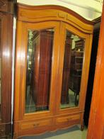 Antieke eiken linnenkast kleerkast  spiegeldeuren 525,00, Ophalen, 200 cm of meer, Eiken antiek klassiek, 150 tot 200 cm