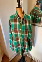 Stüssy geruit overhemd vintage flanel groen geruit maat L, Ophalen of Verzenden, Zo goed als nieuw, Groen, Stüssy