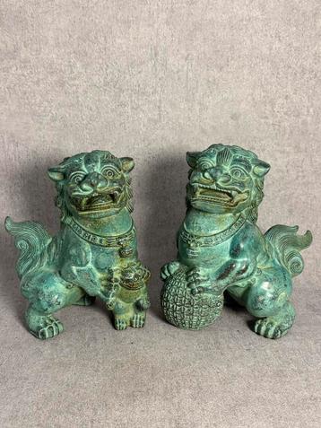 Grote set Chinese foo dogs brons 21 cm / 5.2 kg beschikbaar voor biedingen