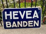 Oud Hevea Banden Emaille Reclamebord, Reclamebord, Gebruikt, ., Ophalen of Verzenden