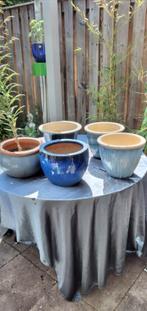 5 stuks winterharde tuinpotten, Tuin en Terras, Bloempotten, Rond, Tuin, Zo goed als nieuw, Minder dan 40 cm