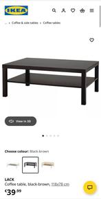 LACK Tafel - Zwartbruin, Ophalen, Overige materialen, 100 tot 150 cm, 50 tot 100 cm