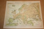 Antieke kaart - Europa natuurkundig - Circa 1885 !!, Boeken, Atlassen en Landkaarten, Gelezen, Landkaart, 1800 tot 2000, Europa Overig