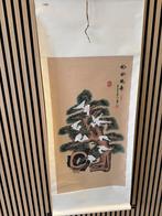 Chinees perkament rol vrolijke kraanvogels op dennetak, Antiek en Kunst, Kunst | Niet-Westerse kunst, Verzenden