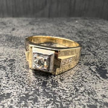 14 karaat gouden ring heren massief model beschikbaar voor biedingen