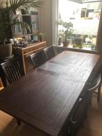 Uitschuifbare Eettafel Incl 6 Stoelen., Gebruikt, Ophalen of Verzenden