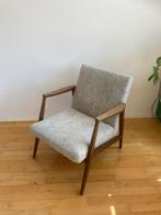 Prachtige vintage fauteuil lounge stoel jaren ‘60 stof & hou, Hout, Gebruikt, Minder dan 75 cm, Ophalen of Verzenden