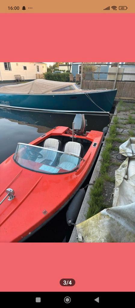 Mooie speedboot met buitenboordmotor, Watersport en Boten, Bootonderdelen, Gebruikt, Overige typen, Motorboot, Ophalen