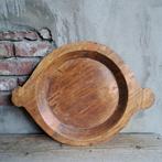 Landelijke houten schaal met 2 oortjes ø 40cm *Etage3*, ., Ophalen of Verzenden, Zo goed als nieuw, .