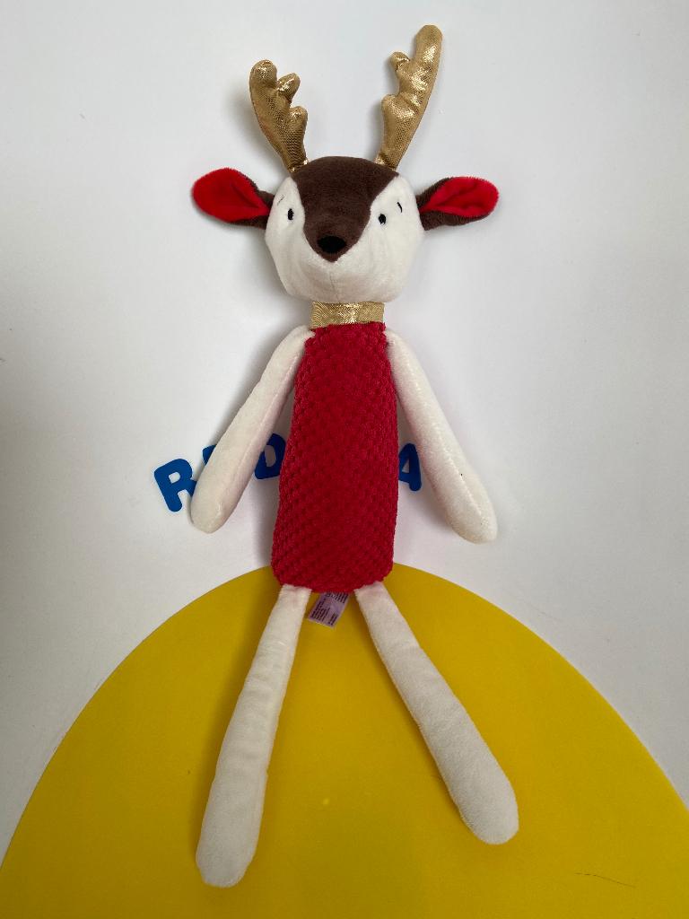 5140 zeeman hert hertje met rood lijfje, Kinderen en Baby's, Speelgoed | Knuffels en Pluche, Ophalen of Verzenden, Zo goed als nieuw