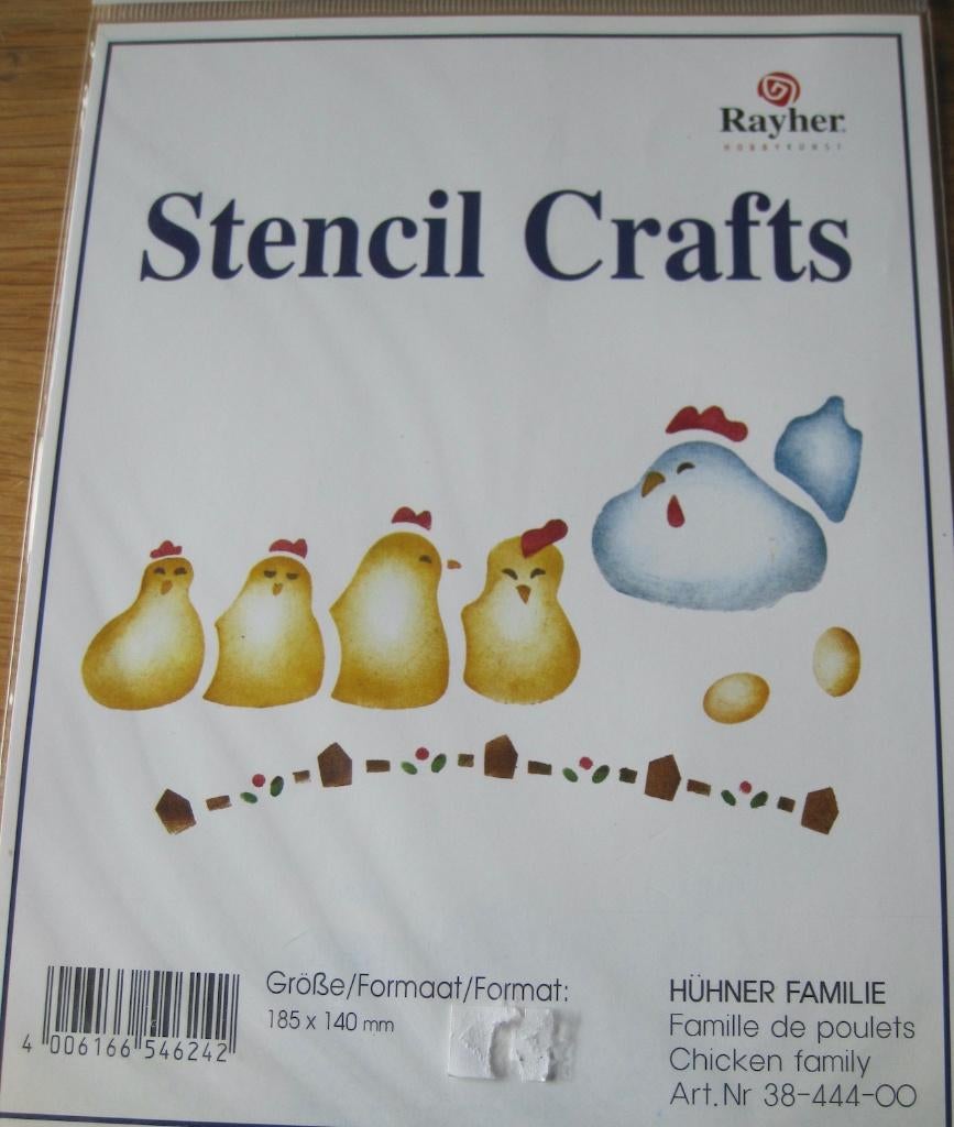 mal - stencil crafts - kippen familie - nieuw, Ophalen of Verzenden, Nieuw, Dieren, Pons of Mal