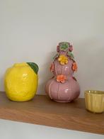 Citroen vormige vaas -, Ophalen, Geel, Aardewerk of Porselein, Zo goed als nieuw