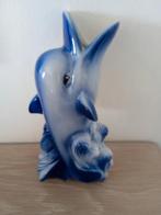 vintage keramisch muurvaasje in vorm van Dolfijn, Ophalen of Verzenden